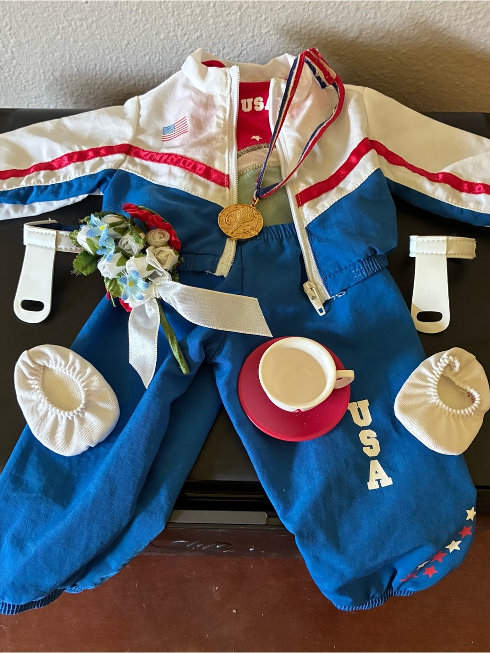 American Girls USA Patriotic Olympics Gymnastic Complete Outfit Set